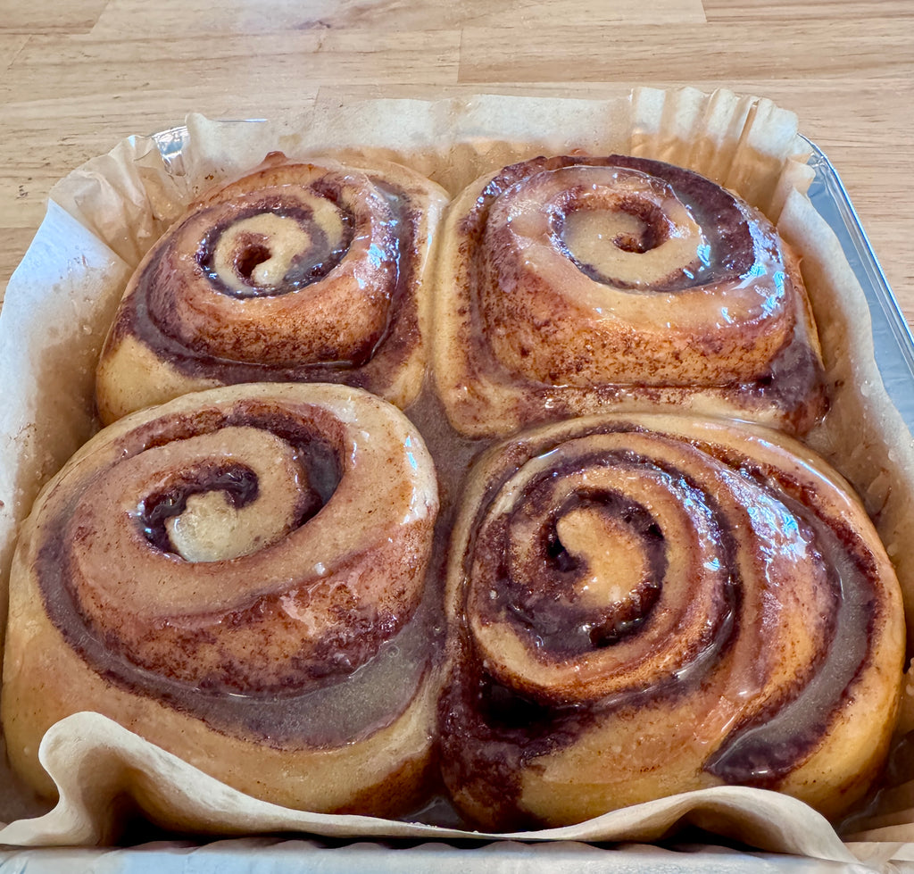 Sourdough Cinnamon Rolls with Brown Butter Maple Glaze 4 pack