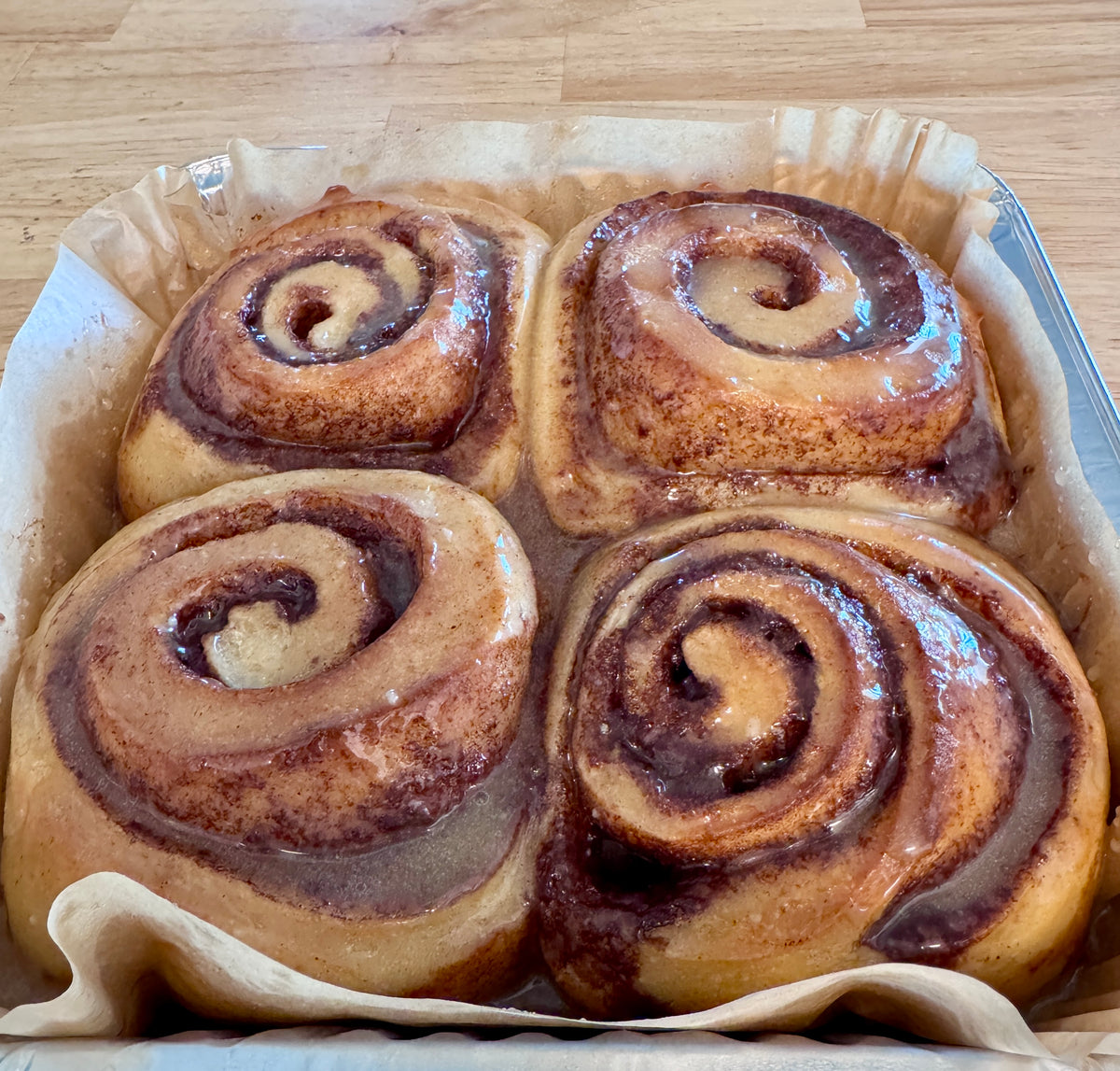 Sourdough Cinnamon Rolls with Brown Butter Maple Glaze 4 pack