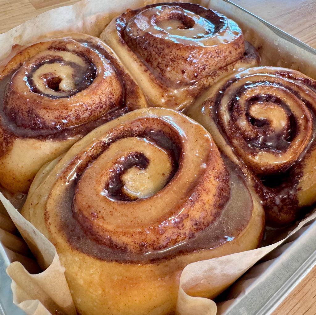 Sourdough Cinnamon Rolls with Brown Butter Maple Glaze 4 pack